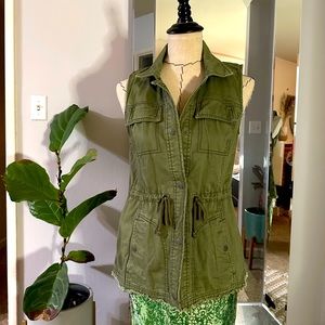 Hollister S Green Denim Vest